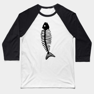 Fish Bone Black Baseball T-Shirt